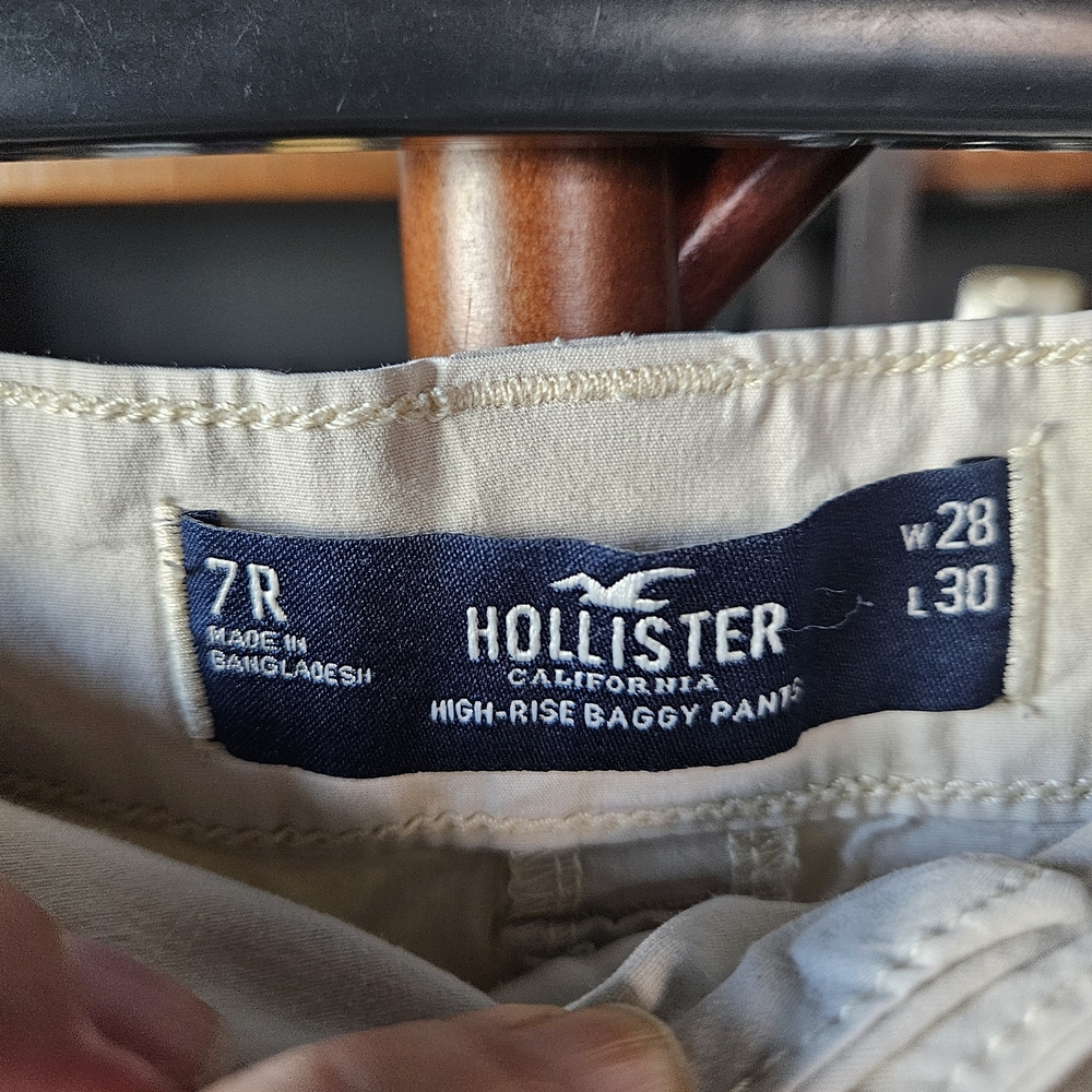 Hollister High-Rise Baggy Pants - Cream